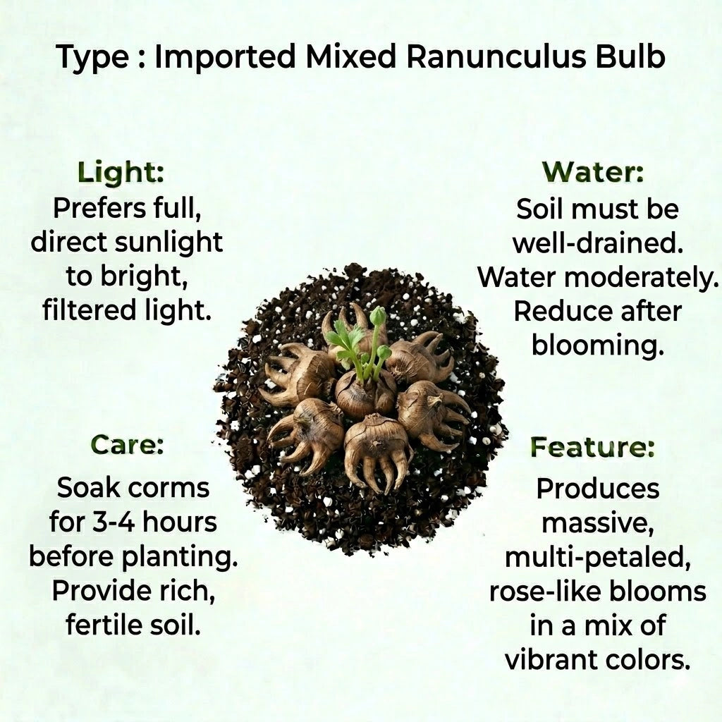 Imported Mixed Ranunculus Bulb (1pc)