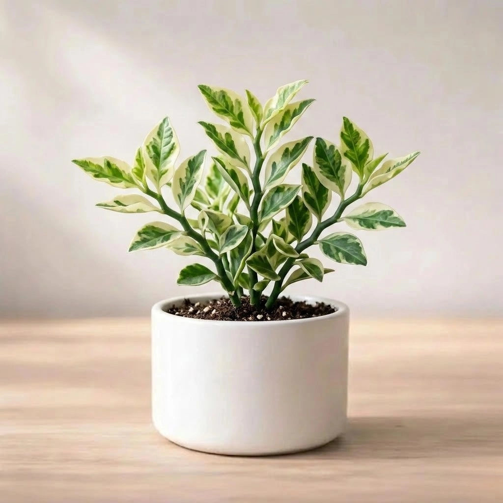 Pedilanthus Variegated Jurassic Park Plant Sapling(1Pc)
